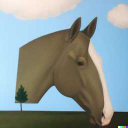 a horse, painting by Rene Magritte generated by DALL·E 2